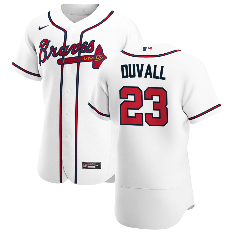 Atlanta Braves #23 Adam Duvall Men Nike White Home 2020 Authentic Player MLB Jersey